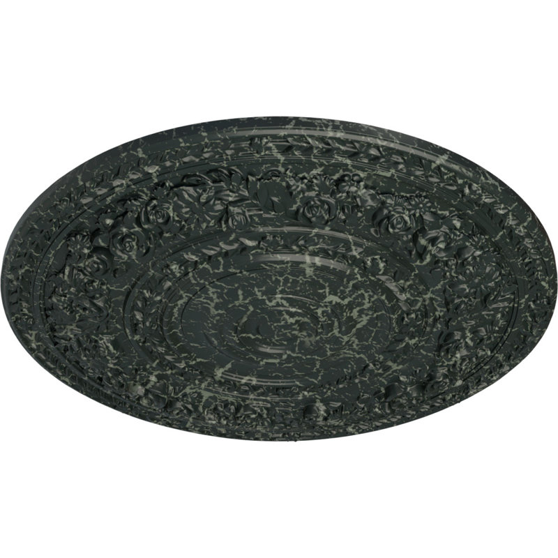 Médaillon de plafond Endurathane rose, DE 33 7/8 po x P 2 3/8 po (convient aux auvents jusqu'à 13 1/2 po), fini peint craquelé peint à la main