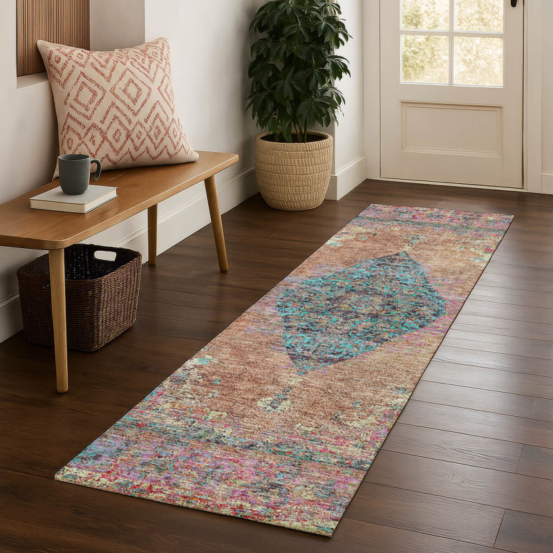 Tapis de qualité supérieure lavable à la machine Mayfield, Cuivre, Tapis de couloir 2 pi 3 po x 7 pi 6 po