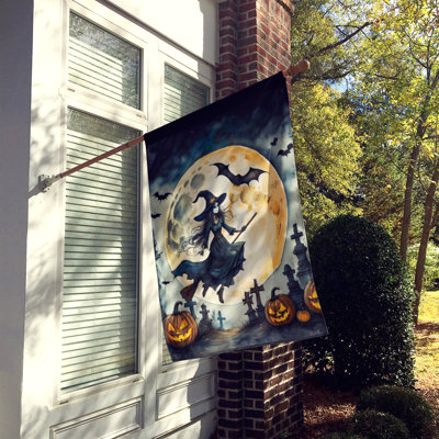 Double Sided 40'' H x 28'' W Polyester Halloween House Flag