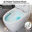 17.3" Comfort ADA Height One Piece Toilet, White Ceramic Elongated Modern Toilet with Rimless Swirl Flush, Dual Flush 1.0/1.28 GPF, 12" Rough-In-132080585-131498396