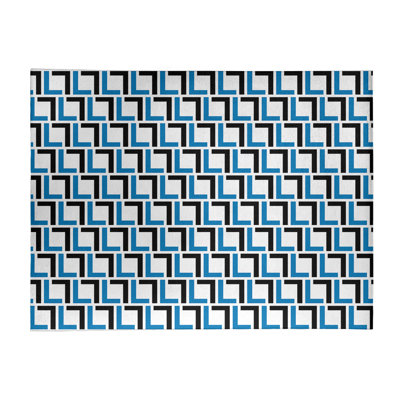 Tapis géométrique bleu / noir / blanc