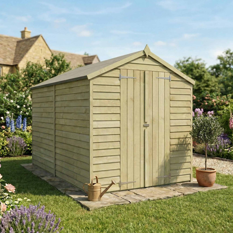 Mercia 10 x 6ft Overlap Apex Windowless Shed, Yes