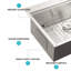 Évier de cuisine encastré 33 po - 33 po x 22 po x 9 po en acier inoxydable avec évier encastré et station de travail à cuve simple de calibre 16