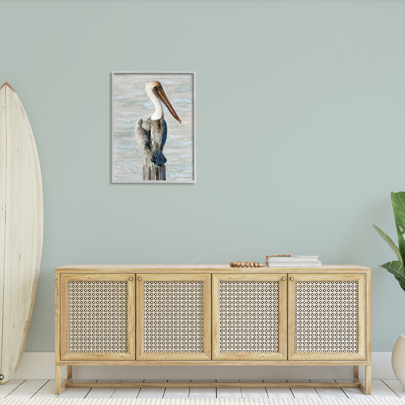 Oiseau aquatique côtier à long bec par Stellar Design Studio - Peinture, H 30 po x l 24 po x P 1,5 po