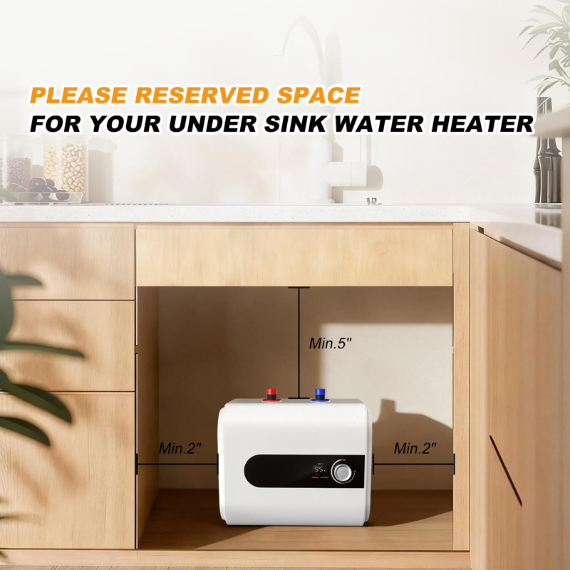 1.6Gallon Mini Tank Water Heater Electric, Instant Hot Water Heater