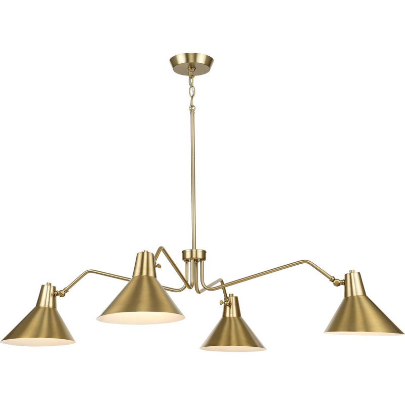 Lustre 4 lumières Daria, Or, Bronze brossé