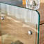 Table de chevet - autocollant de surface, panneaux latéraux en verre trempé, 1 tiroir, autocollant élégant et pratique au look simple