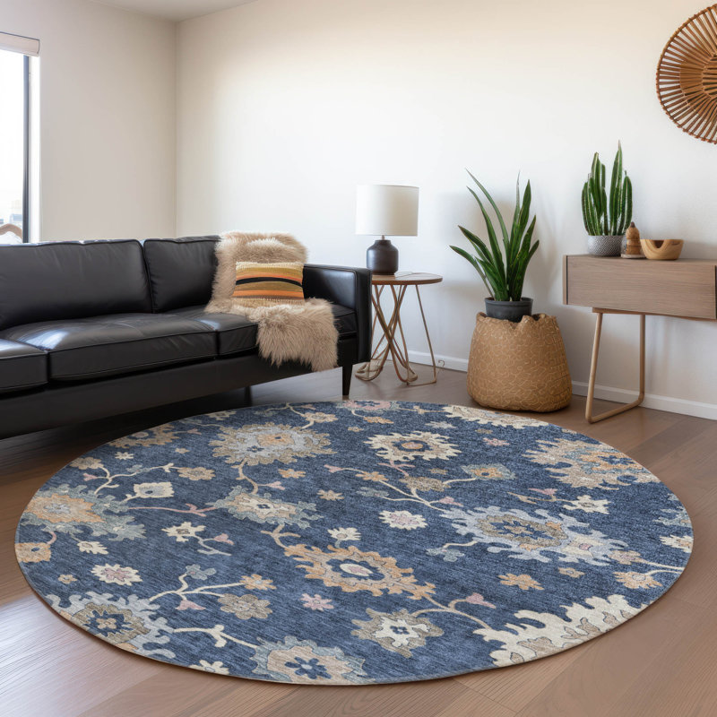 Tapis d'intérieur / extérieur bleu Talitha , 8 pi x 8 pi