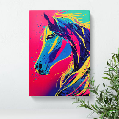 Horse Paint Splash No.2 Abstract - Wrapped Canvas