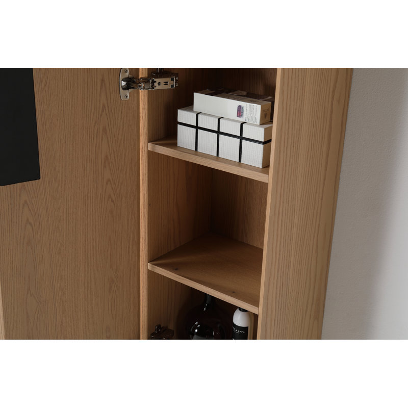 Boler 13" Wall Mounted Side Cabinet, Whitewash Oak