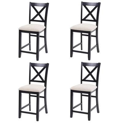 4 Piece Dining Chairs (Beige,Black)