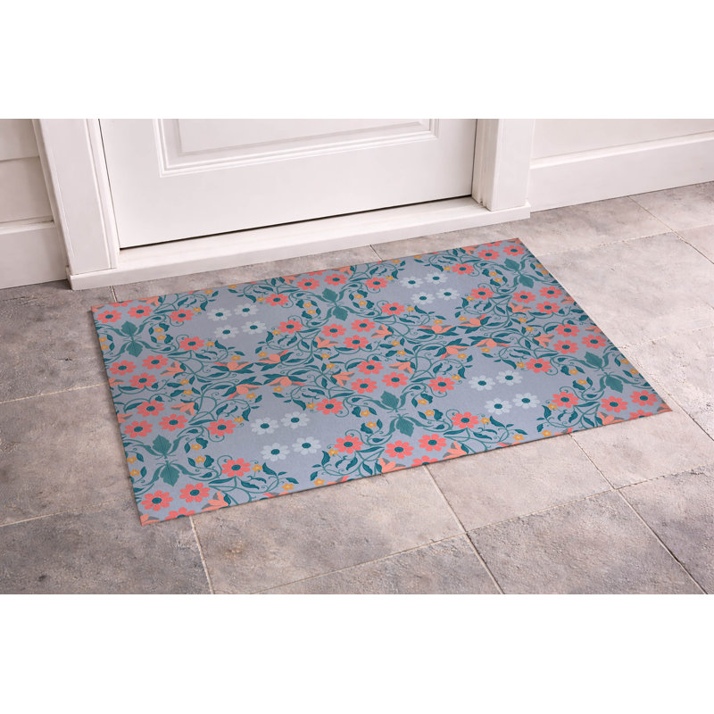 Myah Millie Decorative Outdoor Doormat, 17" W x 24" L, Periwinkle