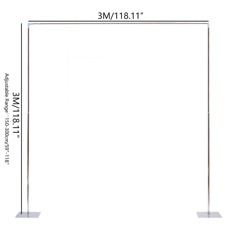 Ensemble de support décoratif en acier inoxydable 9,8 pi x 9,8 pi