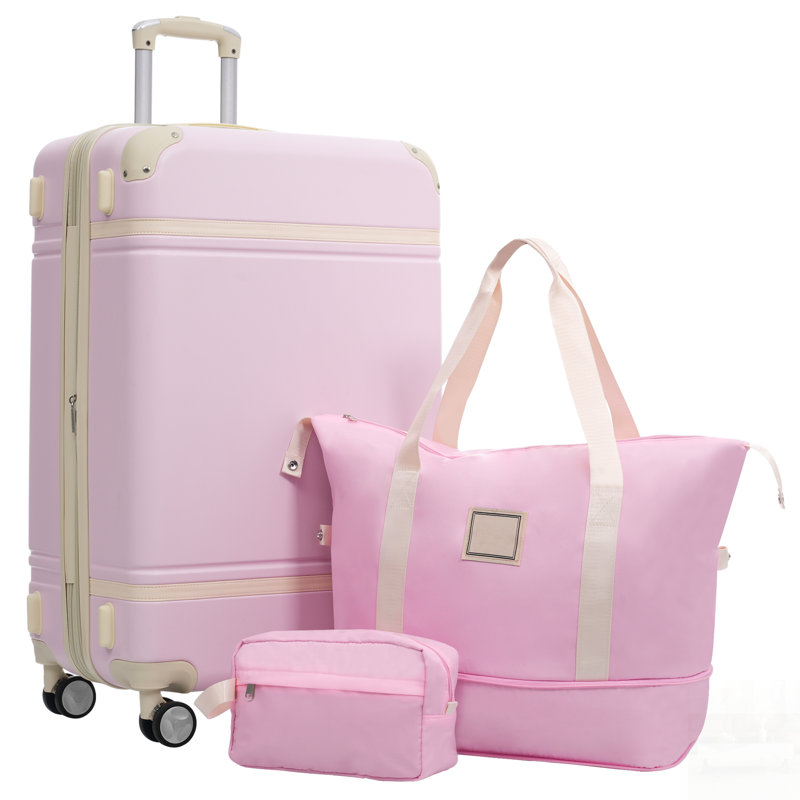 Ensemble de valises Hardshell avec valise légère, roues pivotantes doubles, serrure TSA et sacs de voyage, 28 pouces