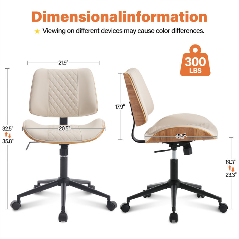 Chaise de bureau Drazen , Beige