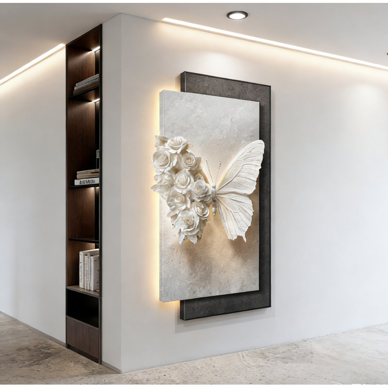 Décoration murale en grès tridimensionnel double couche, H 47,2 po x l 23,6 po x P 1,96 po