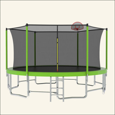 15FT For Kids Children With Safety Enclosure Net Outdoor Backyards Large Recreational Trampoline