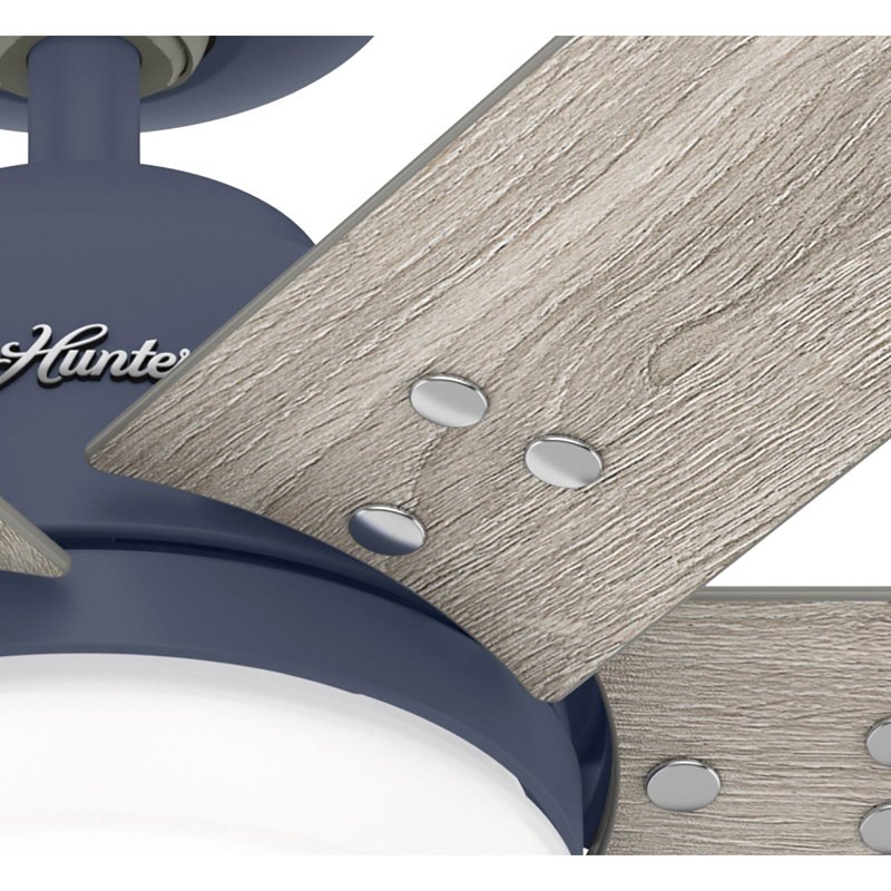 44" Pacer 6 - Blade Ceiling Fan with Lights and Remote, Blue 