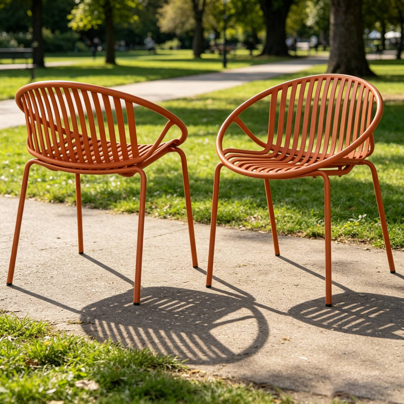 Ensemble de 2 chaises de patio empilables, Orange