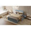 Lit plateforme gris avec tiroirs et deux tablettes - Solution de rangement solide et pratique pour les tablettes pleine grandeur, rehaussant le confort de votre chambre à coucher-1863203466-1863203470