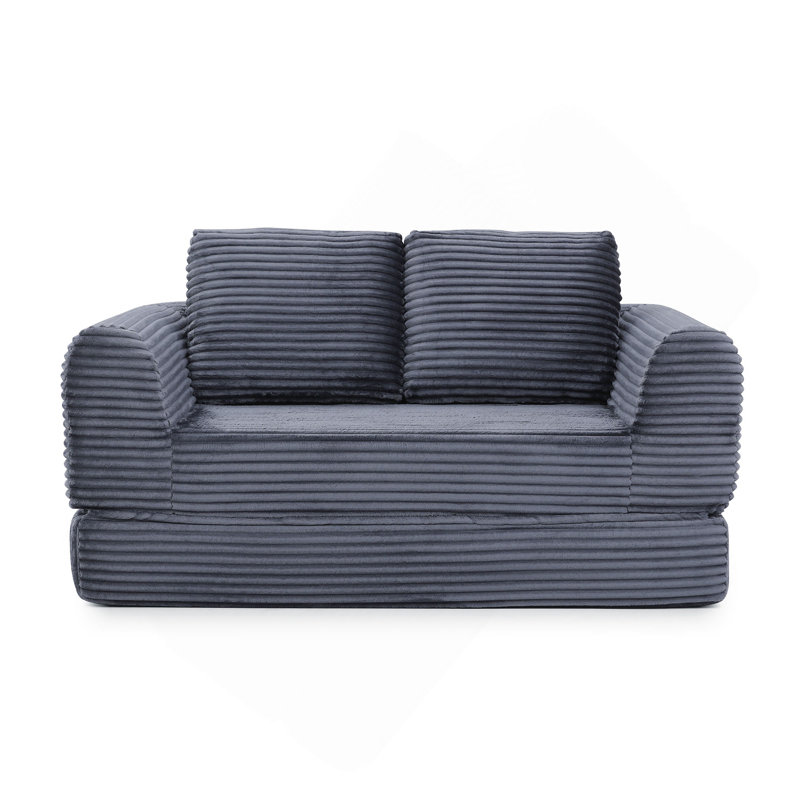 Canapé-lit pliant convertible 2-en-1, canapé-lit en velours côtelé moderne avec 2 * coussins, causeuse modulaire rembourrée et désossée avec lit escamotable, canapé-lit modulaire pliant pour le salon