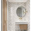 Tuile murale autocollante, dolomite polie, PVC, métal doré, étanche, pour cuisine, salle de bain, lavabo, VR