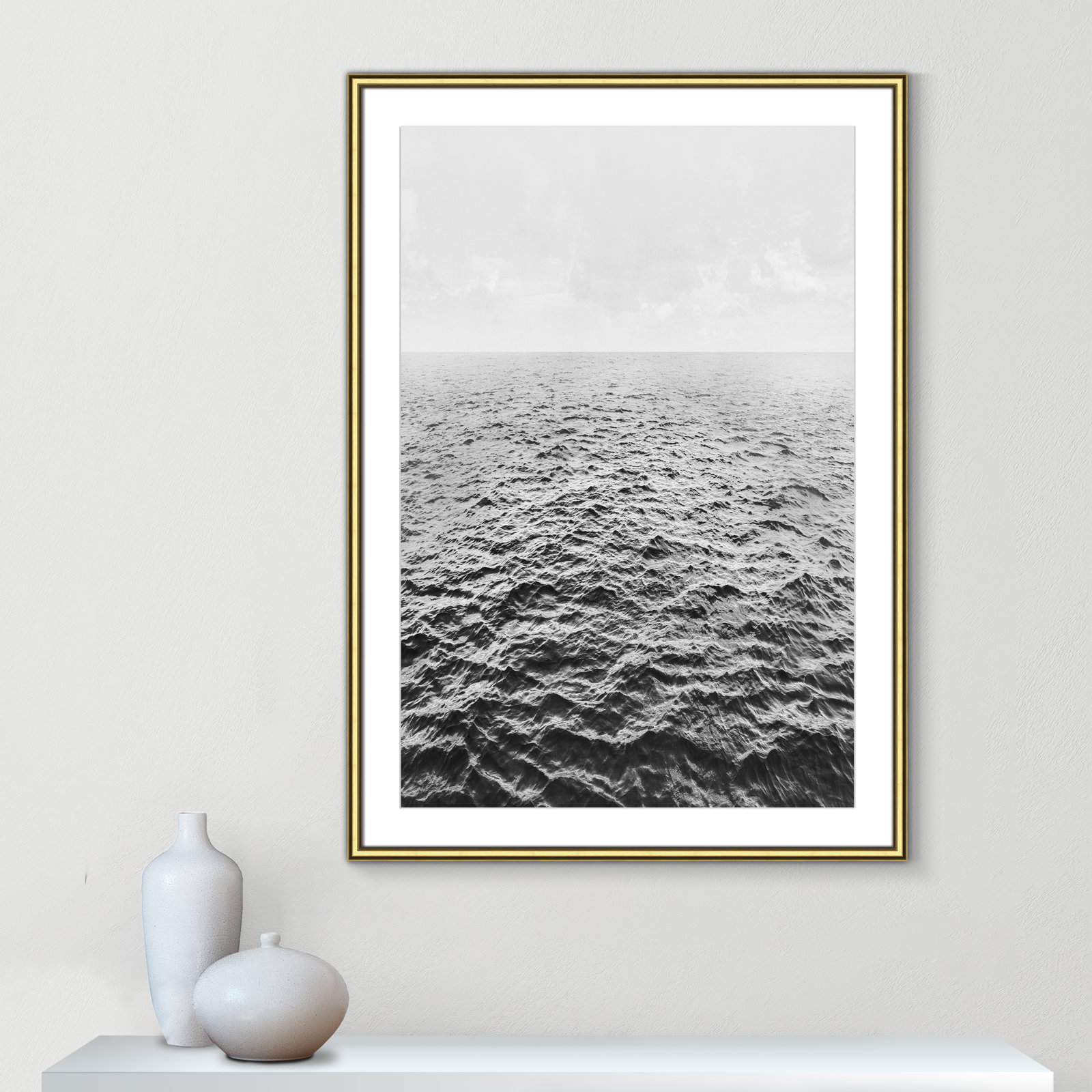 Anali "Rolling in" Print by Mike Calascibetta, Gold, 30.75" W x 42.75" H x 0.875" D