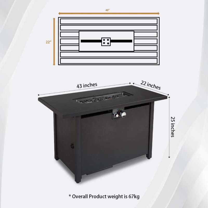 25" H Steel Outdoor Fire Pit Table with Lid