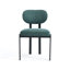 Ensemble de 2 chaises de salle à manger modernes rembourrées avec pieds en métal noir-668412182