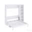 Lit escamotable double avec bureau et bibliothèque, blanc-133218296