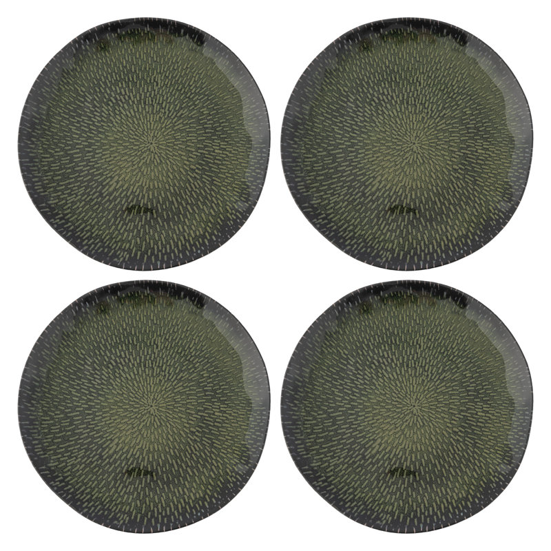 MELAMINE DINNER PLATES S/4  EVERGREEN (F24)