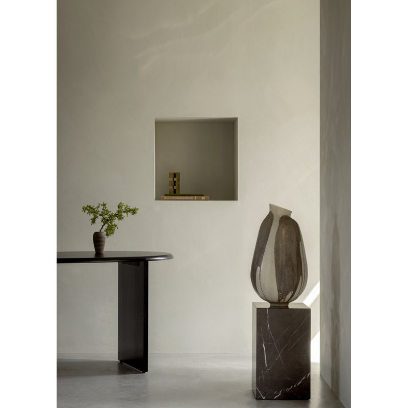 Plinth Marble End Table, Gray Kendzo, 20.1" H x 11.8" W x 11.8" D
