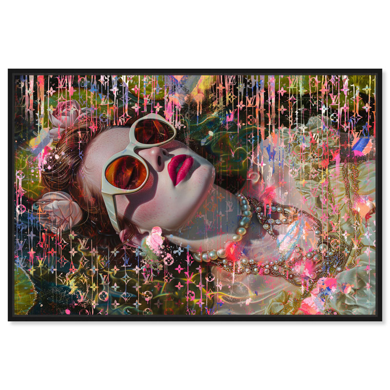 Oliver Gal Ophelia Saltburn Fashion and Glam - Hand-Embellished Glitter Framed Canvas Art, 25" H x 37" W, Black