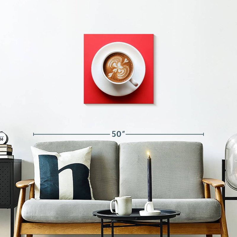 Yarlin Coffee On Red, 20" H x 20" W