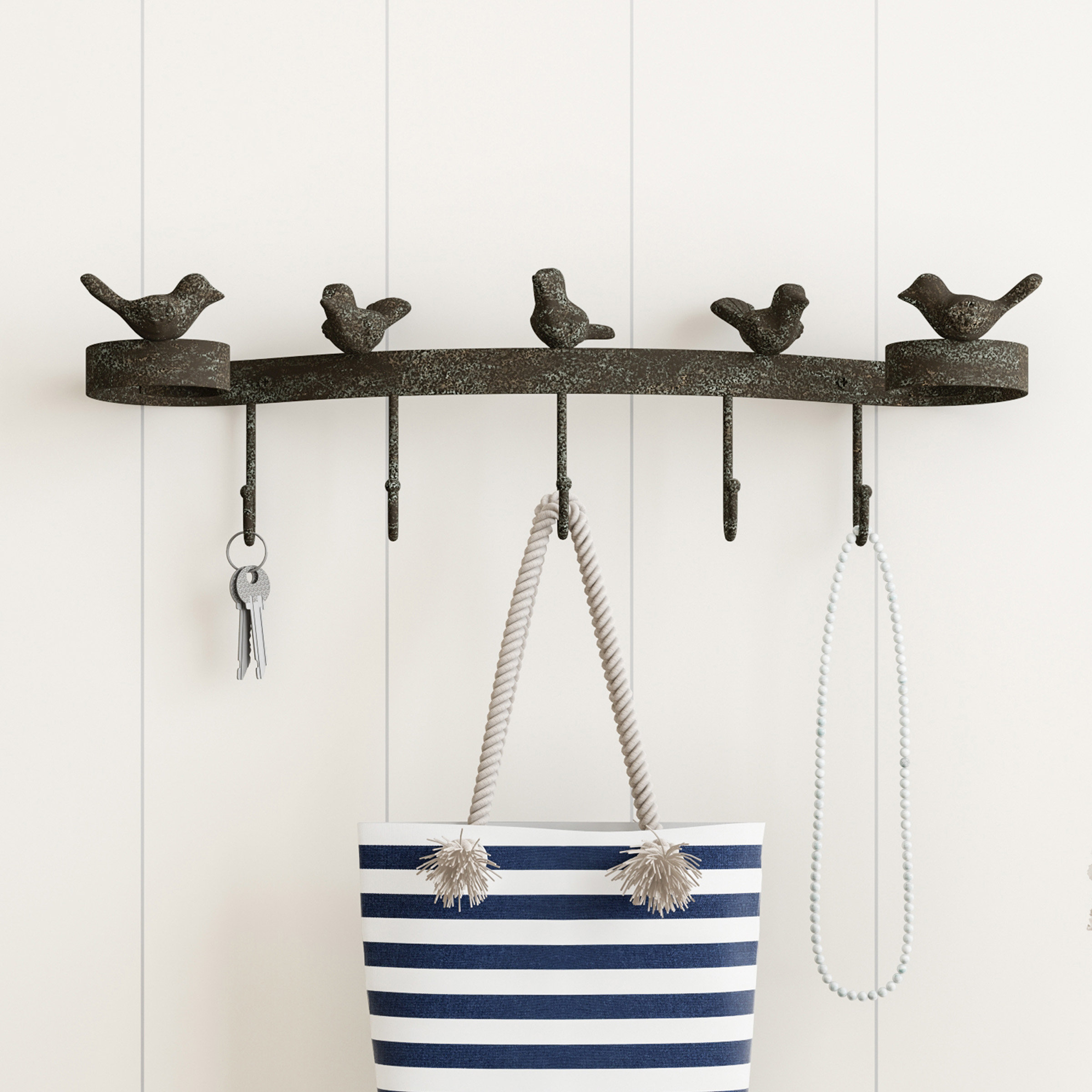August Grove® Continuum Decorative Birds on Ribbon Wall Mounted Coal ...