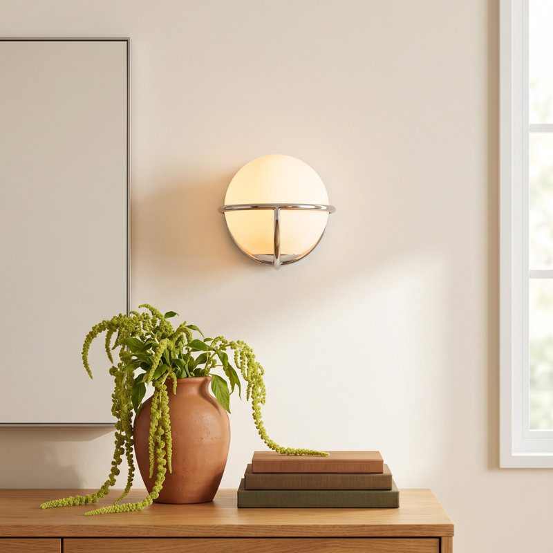 Adrika Steel Armed Sconce, Polished Nickel