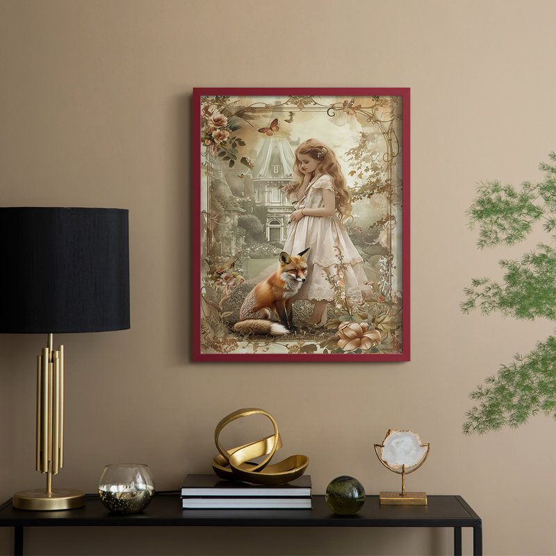 WOMEN Series CECXCVI - reproduction encadrée de qualité supérieure - prête à être accrochée - aucun clou requis, Rouge