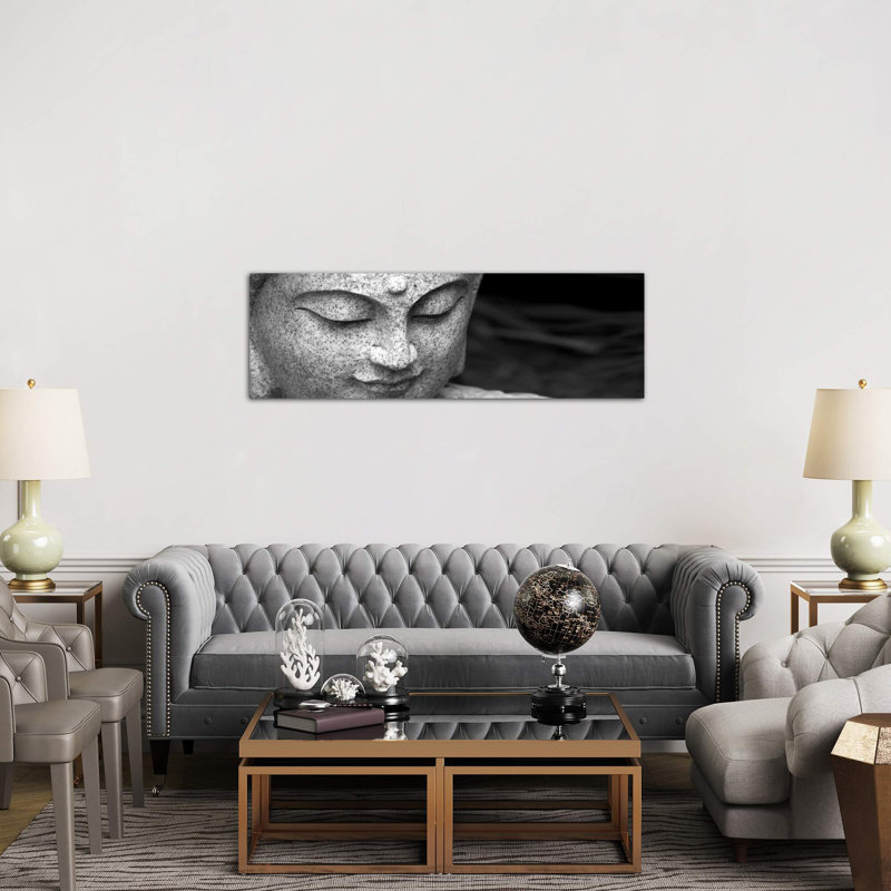 Chinese Buddha 1 Piece Panoramic Wall Art on Canvas, 152.4 cm H x 50.8 cm W x 3.175 cm D