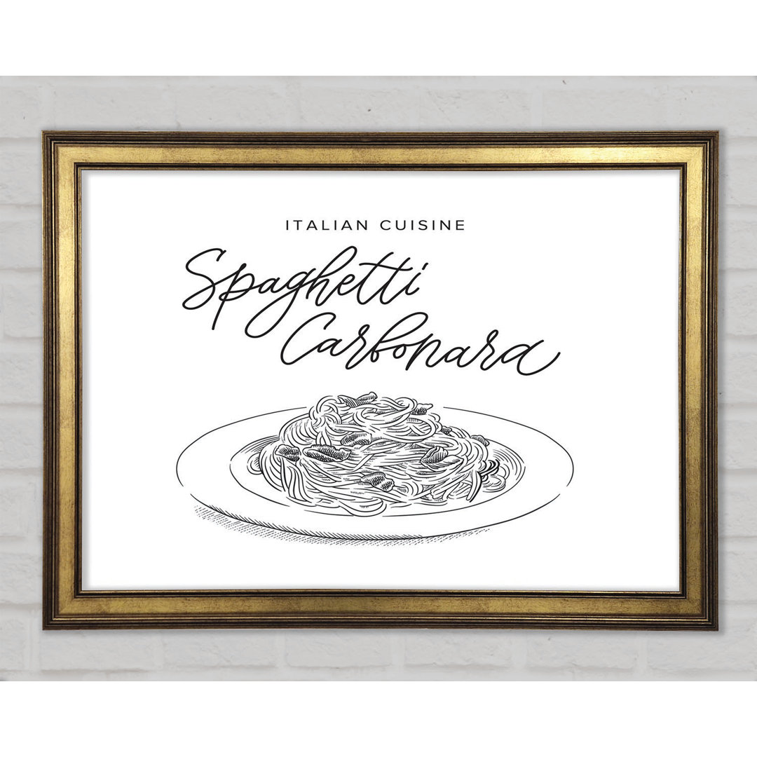 Italienische Küche Spaghetti Gerahmter Druck