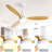(Same As W882P146309) 52 Inch Indoor Modern Ceiling Fan White 3 Solid Wood Blades Remote Control Reversible DC Motor With Led Light