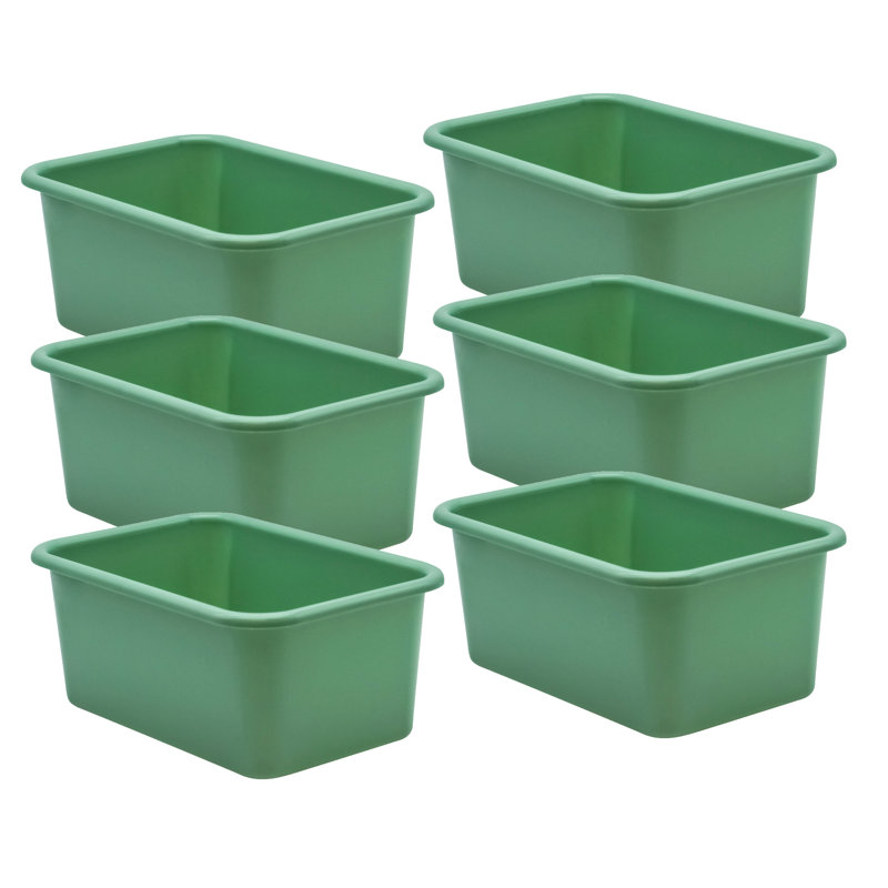 Ensemble de bacs en plastique, Vert eucalyptus, H 7,75 po x l 11,38 po x P 5 po