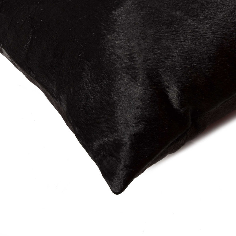  (Ensemble de deux) Coussin lombaire en peau de vache 12 "X 20", Noir
