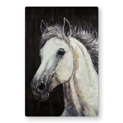 White Star Horse Metal Print - Western Farm Decor for Home