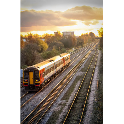 Train At Sunset - Wrapped Canvas Print