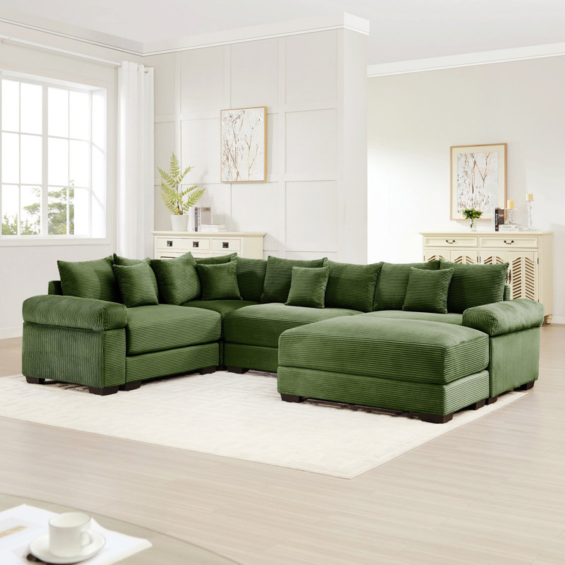 Canapé modulaire rembourré modulaire pour la chambre à coucher du salon, Vert