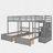 Full Over Twin & Twin Bunk Bed-42597604