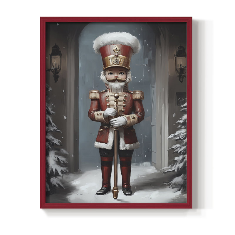 «Christmas Holiday Art», série 2-IV, reproduction encadrée - bois massif, H 21 po x l 17 po, Rouge