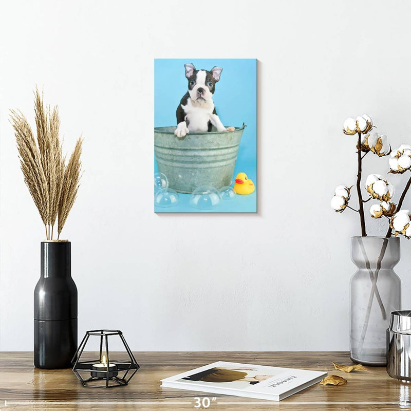 Brampt Bathing Terrier Dog, 12" H x 8" W