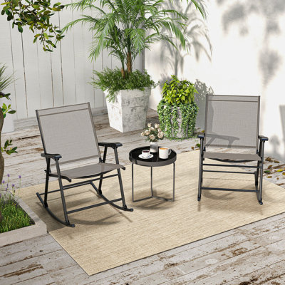 Outdoor Milva 4Pcs Rocking Metal Chair by Red Barrel Studio