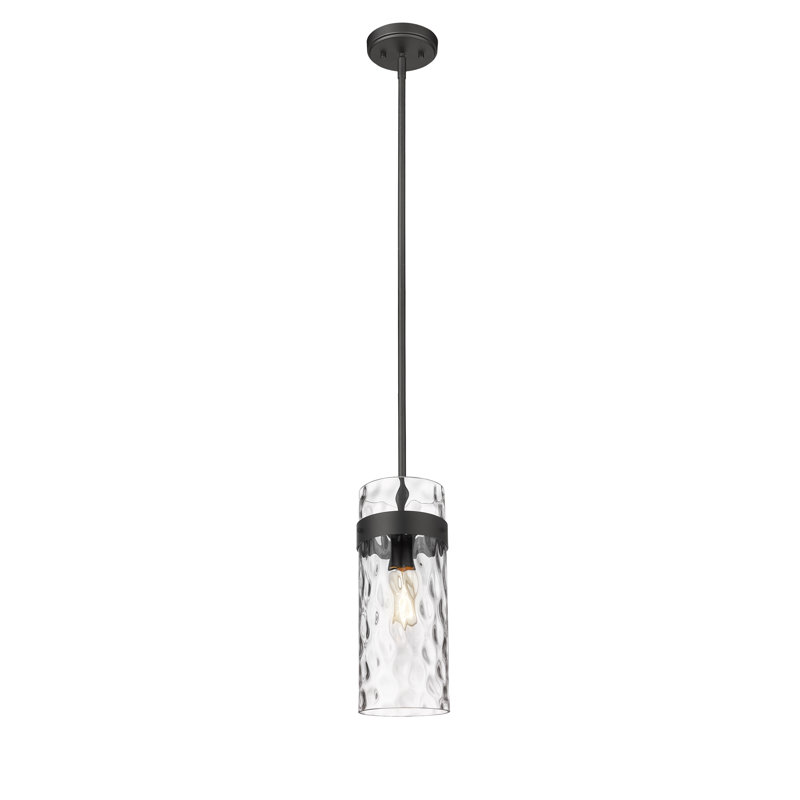 Luminaire suspendu 1 lumière Aultman, Noir mat